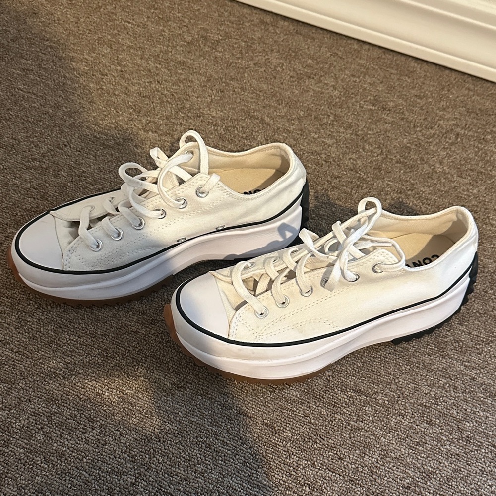 Converse White and Black Platform Sneakers